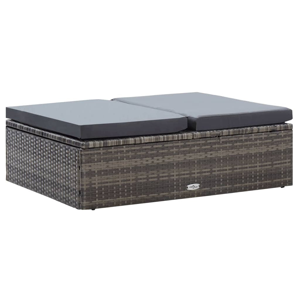 2-delige Loungeset met kussens poly rattan grijs MeubelReus
