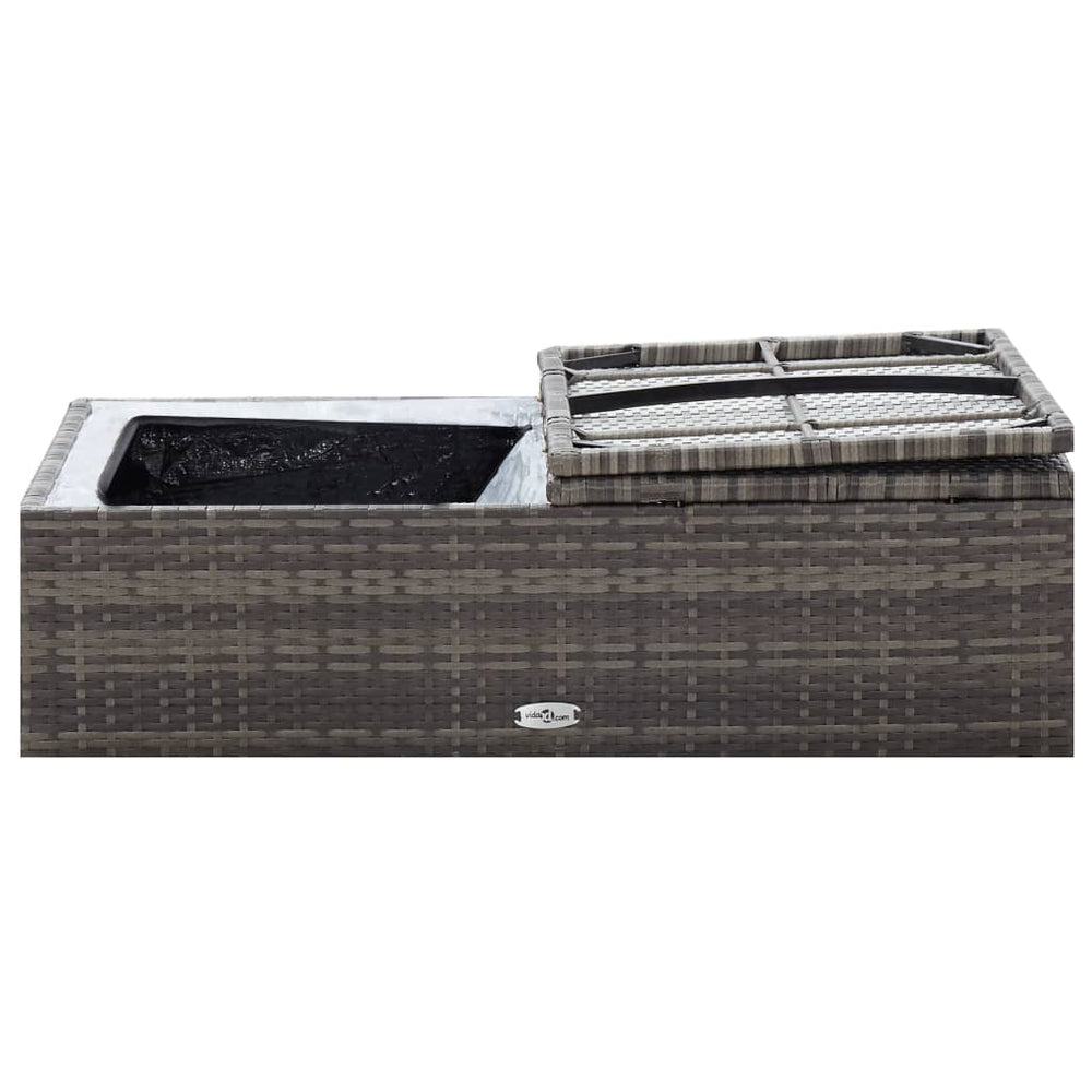 2-delige Loungeset met kussens poly rattan grijs MeubelReus
