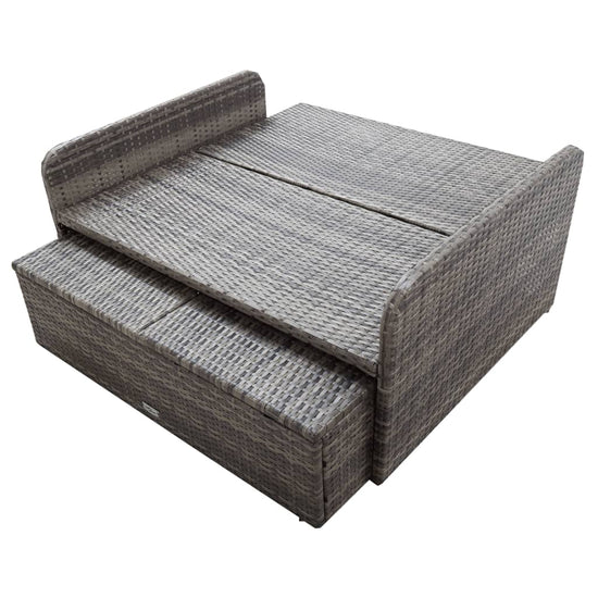 2-delige Loungeset met kussens poly rattan grijs MeubelReus