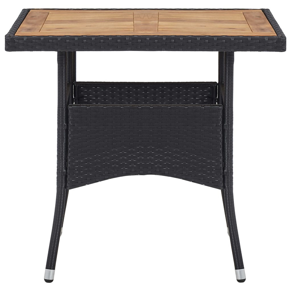 Tuintafel poly rattan en massief acaciahout zwart MeubelReus