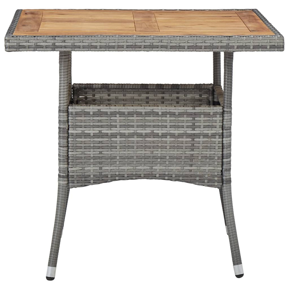 Tuintafel poly rattan en massief acaciahout grijs MeubelReus