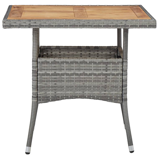 Tuintafel poly rattan en massief acaciahout grijs MeubelReus