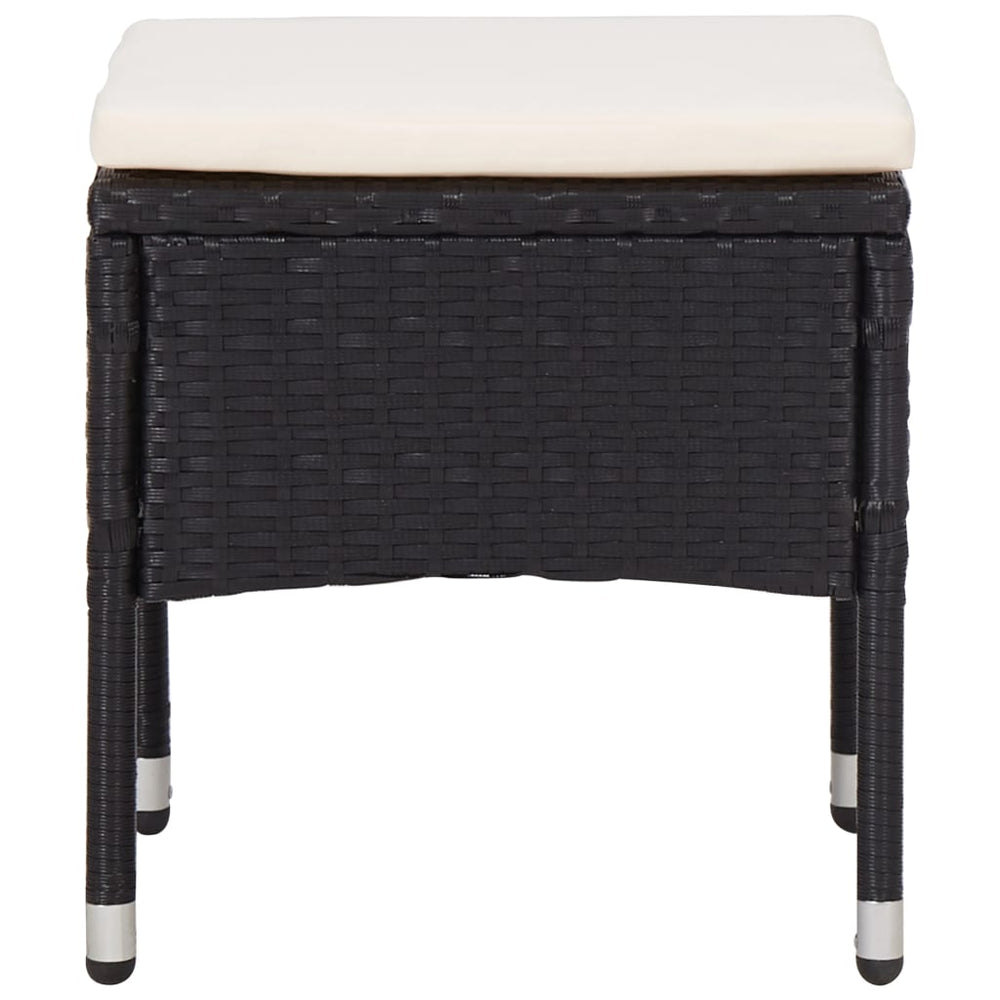 5-delige Tuinset poly rattan en glas zwart MeubelReus