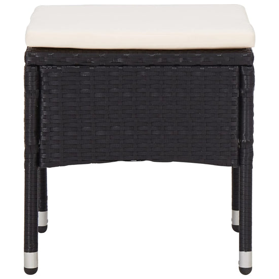 5-delige Tuinset poly rattan en glas zwart MeubelReus