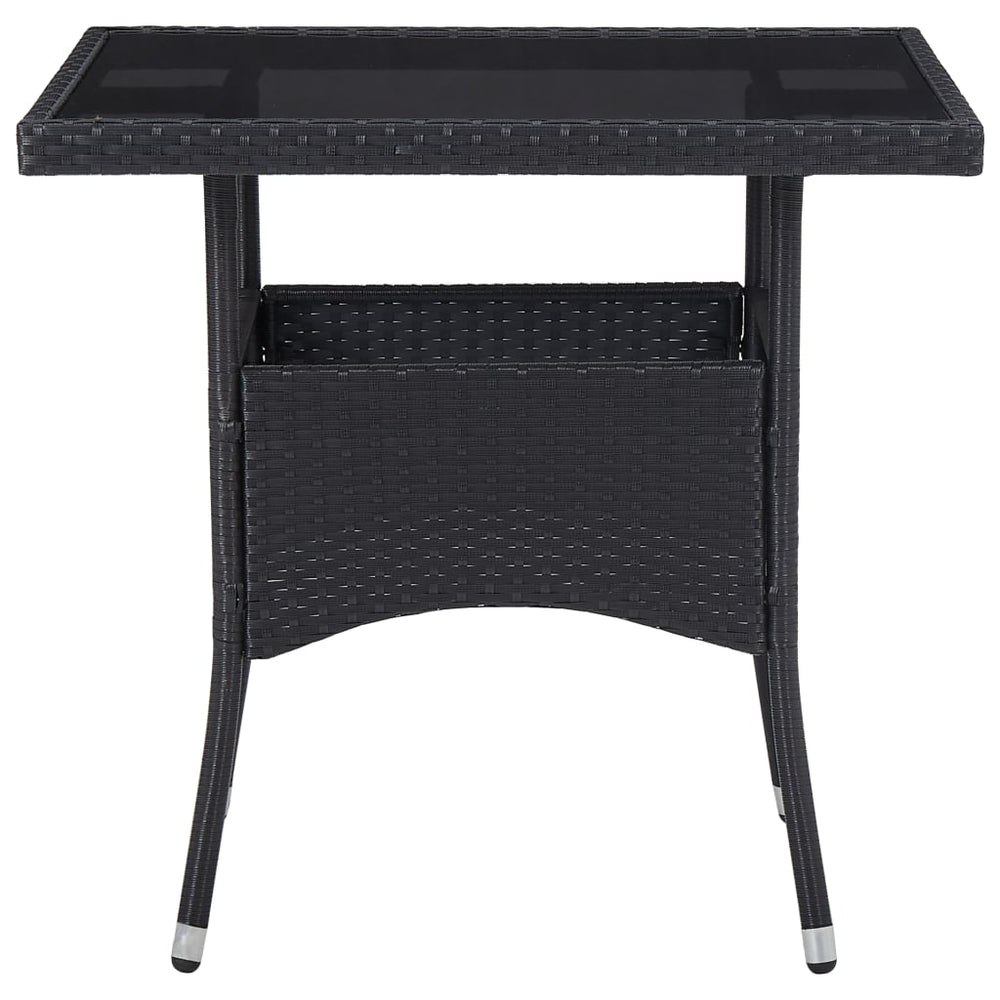 5-delige Tuinset poly rattan en glas zwart MeubelReus