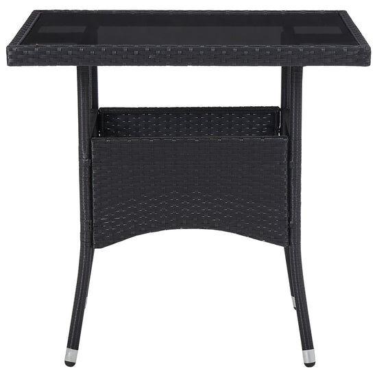 5-delige Tuinset poly rattan en glas zwart MeubelReus