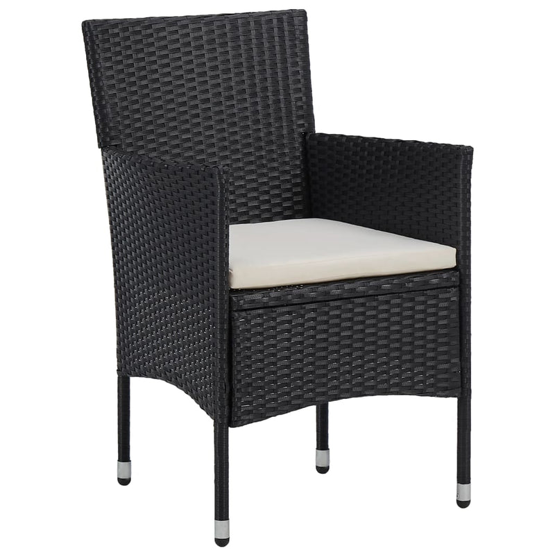 Tuinstoelen 2 st poly rattan zwart MeubelReus