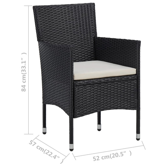 Tuinstoelen 2 st poly rattan zwart MeubelReus