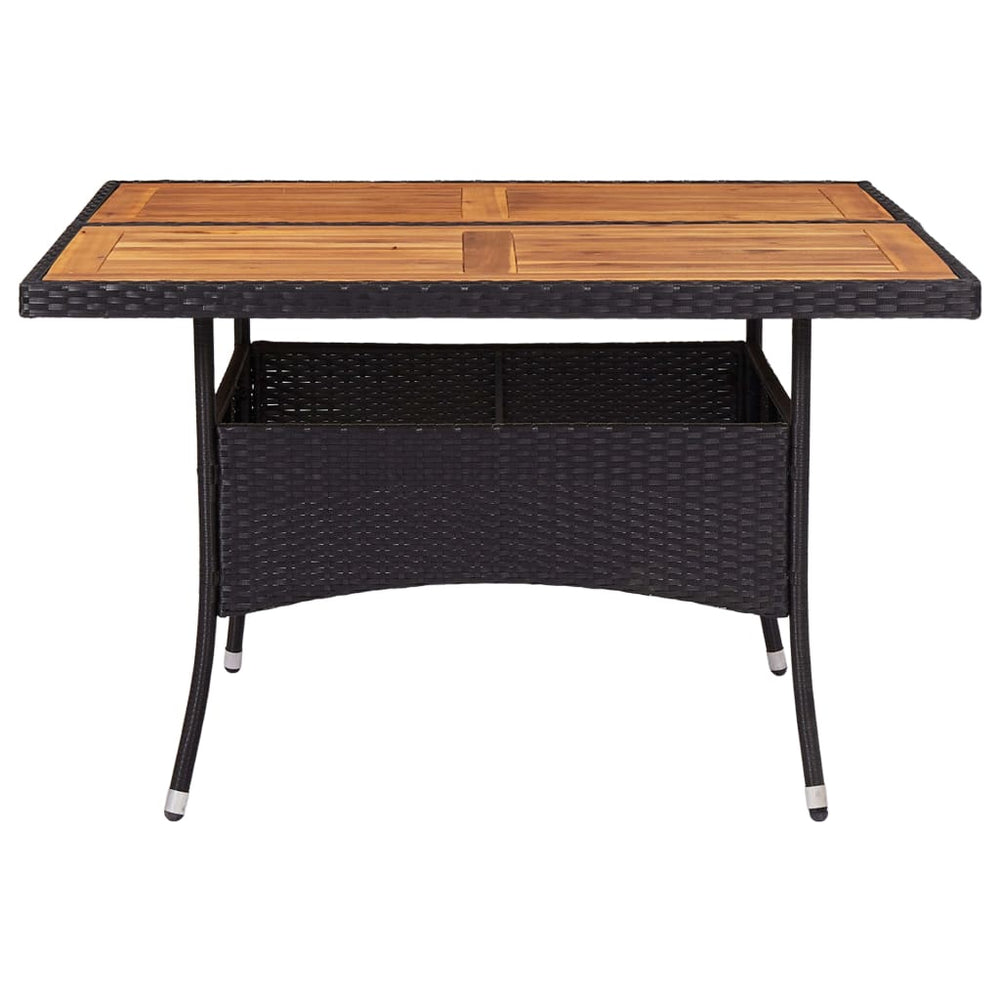 Tuintafel poly rattan en massief acaciahout zwart MeubelReus