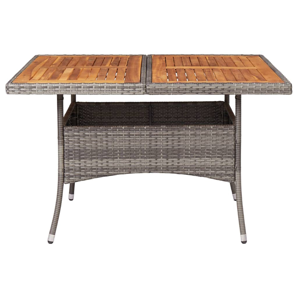 Tuintafel poly rattan en massief acaciahout grijs MeubelReus