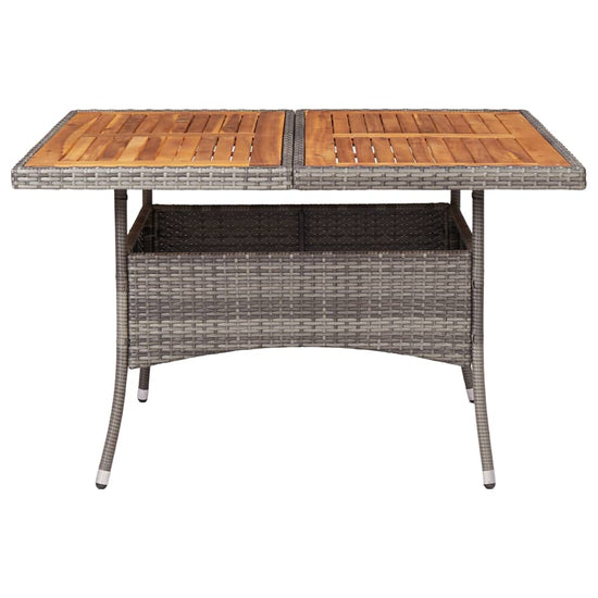 Tuintafel poly rattan en massief acaciahout grijs MeubelReus