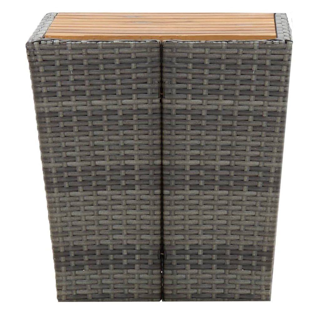 Theetafel 41,5x41,5x43 cm poly rattan massief acaciahout grijs MeubelReus