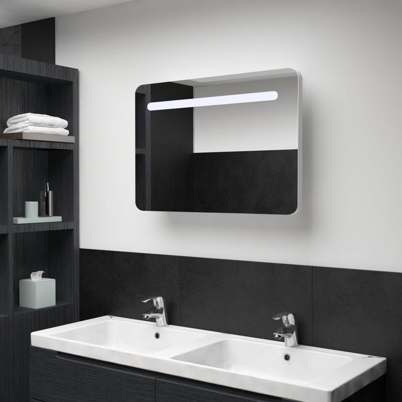 Badkamerkast met spiegel LED 80x9,5x55 cm MeubelReus