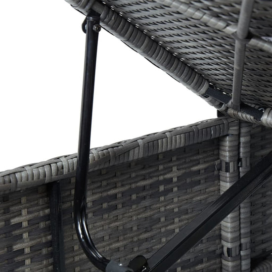 Ligbed met kussen poly rattan grijs MeubelReus