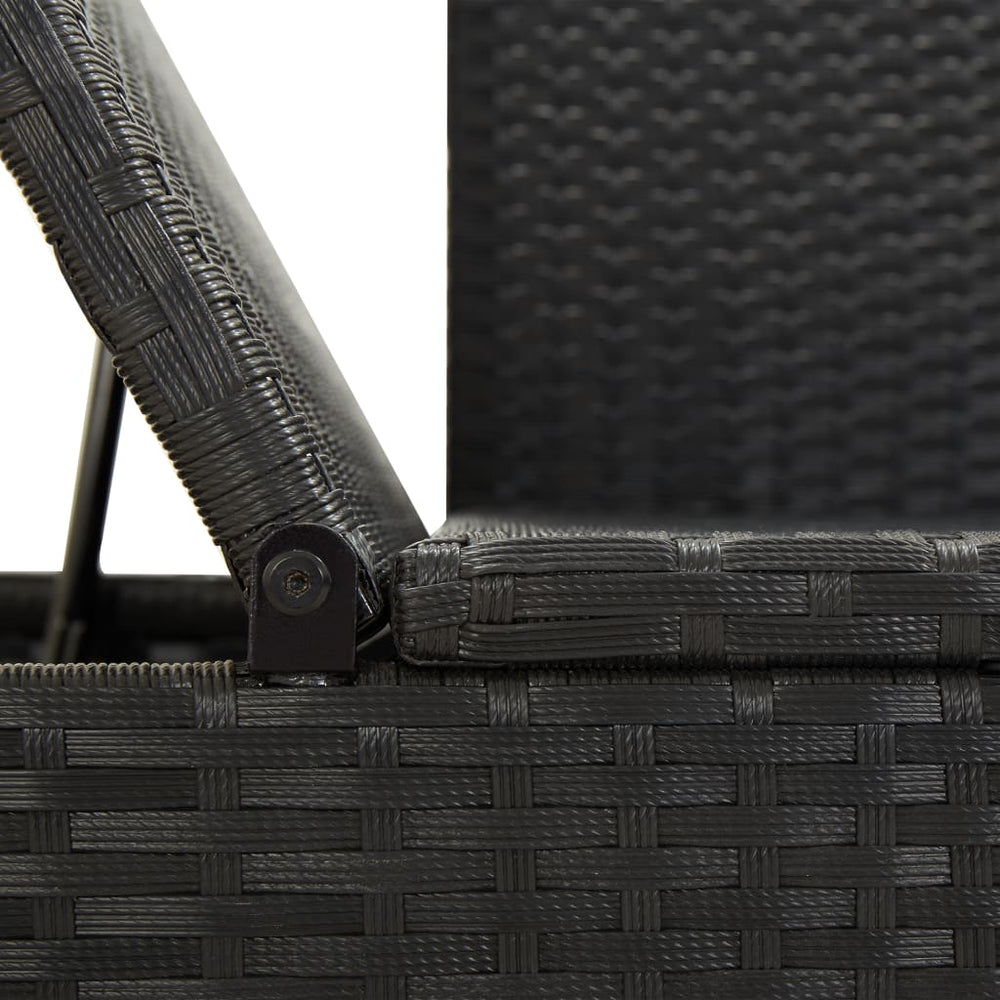 Ligbed met kussens poly rattan zwart MeubelReus