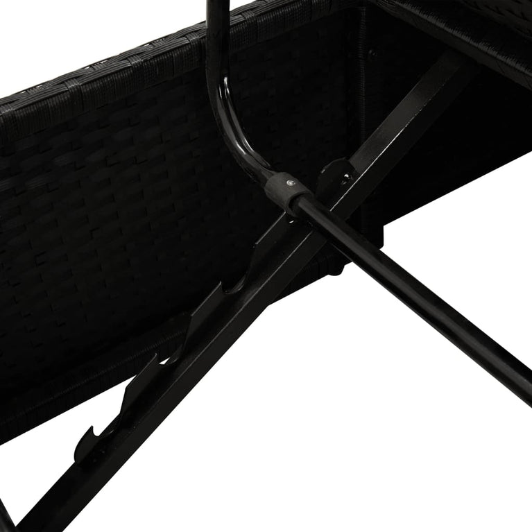 Ligbed met kussens poly rattan zwart MeubelReus