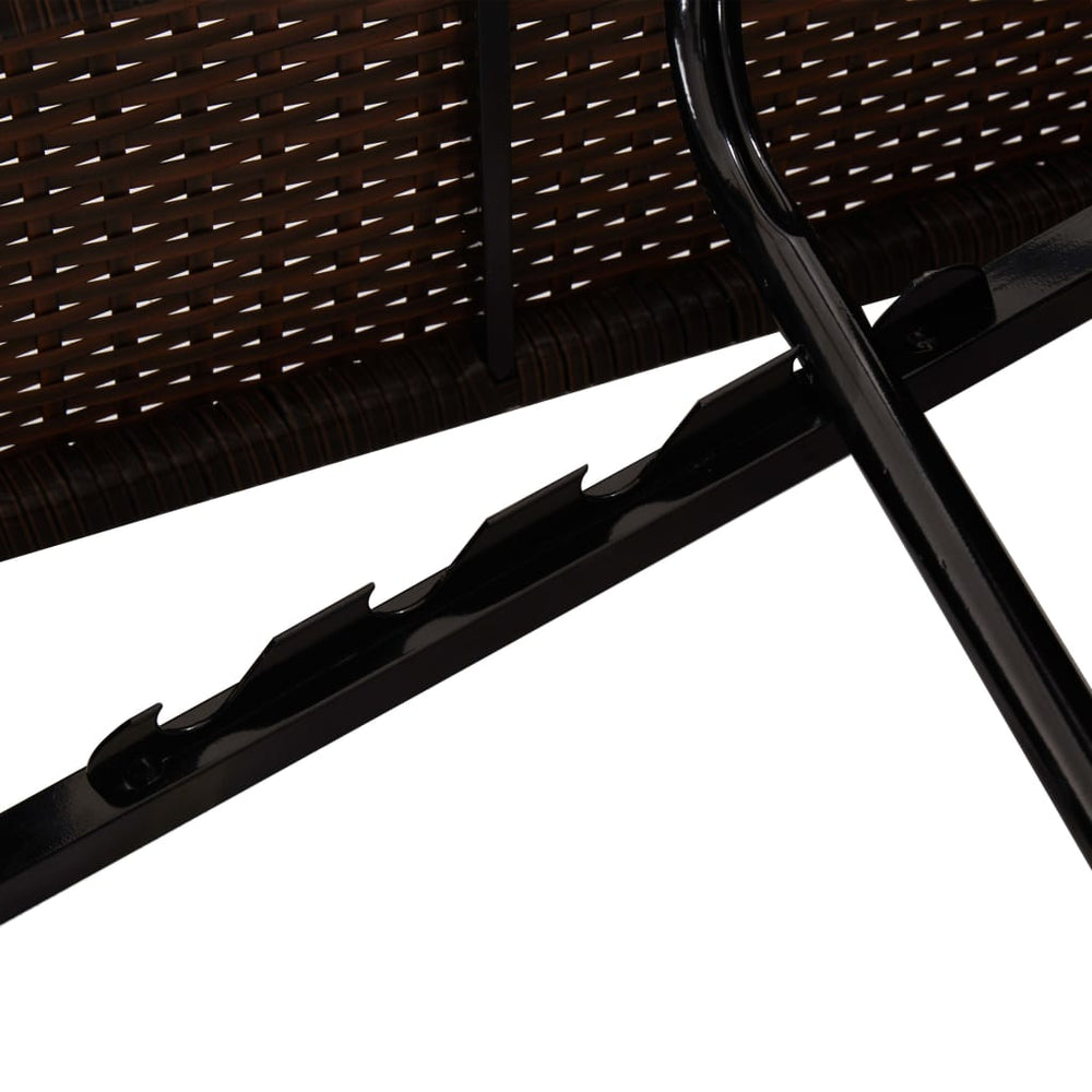 Ligbed met kussen en theetafel poly rattan bruin MeubelReus