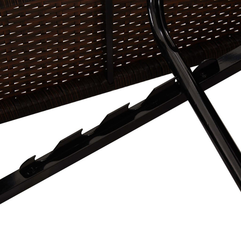 Ligbed met kussen en theetafel poly rattan bruin MeubelReus