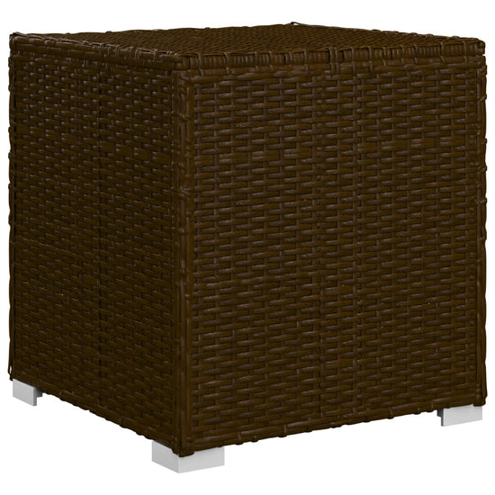 Ligbed met kussen en theetafel poly rattan bruin MeubelReus