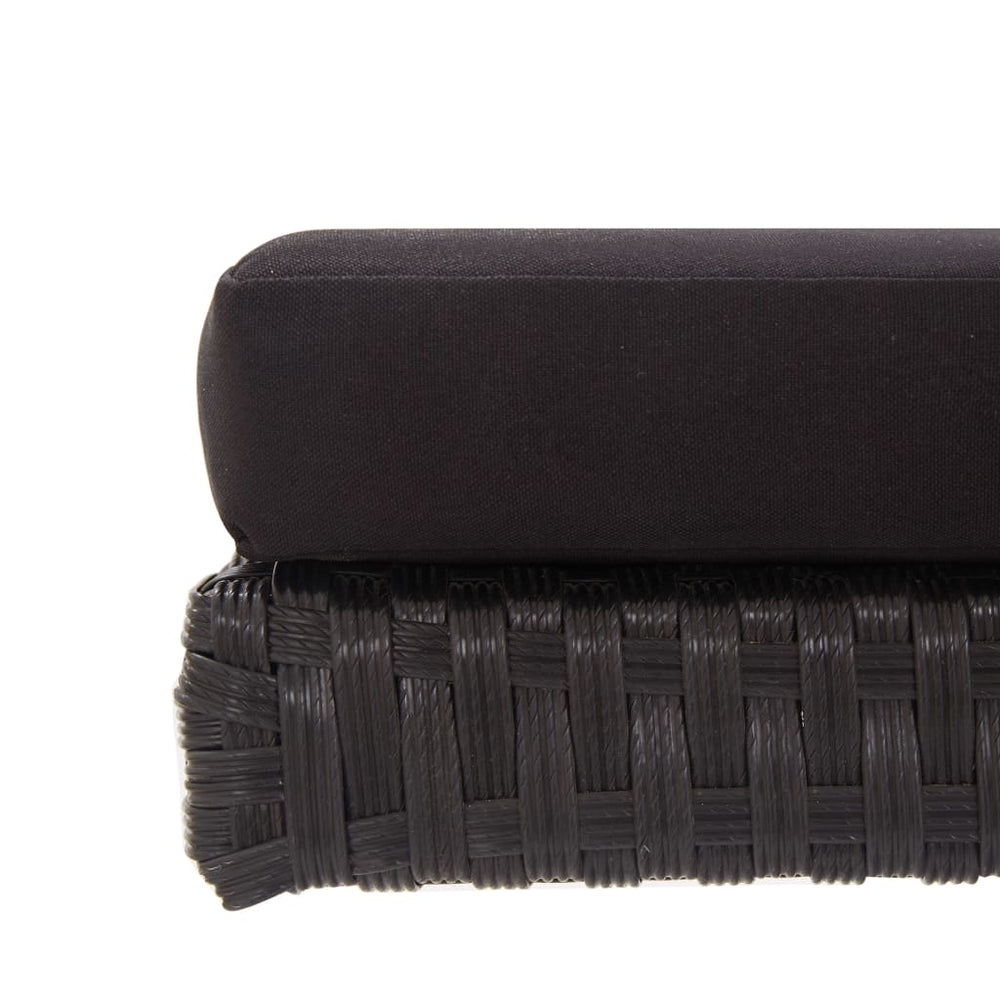 Tuinbank met kussens 176 cm poly rattan zwart MeubelReus