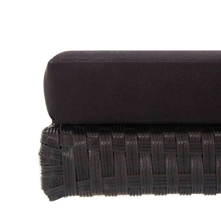 Tuinbank met kussens 176 cm poly rattan zwart MeubelReus