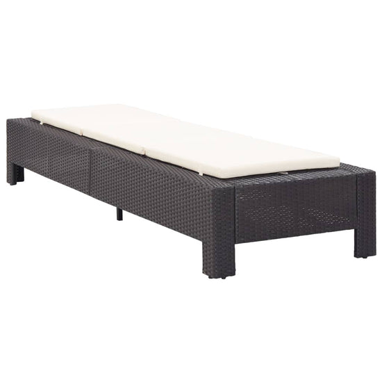 Ligbed met kussen poly rattan zwart MeubelReus