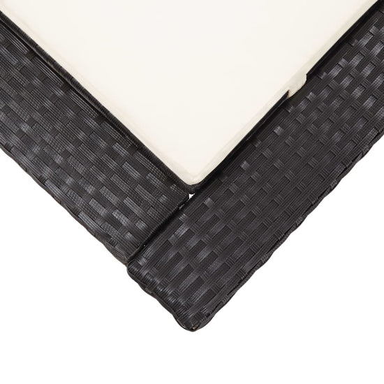 Ligbed met kussen poly rattan zwart MeubelReus