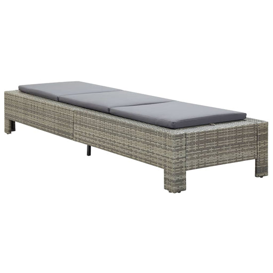 Ligbed met kussen poly rattan grijs MeubelReus