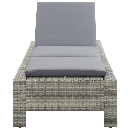 Ligbed met kussen poly rattan grijs MeubelReus