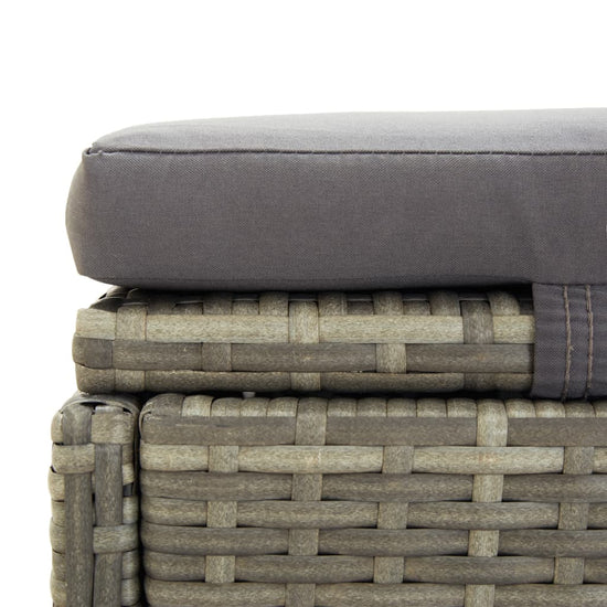 Ligbed met kussen poly rattan grijs MeubelReus