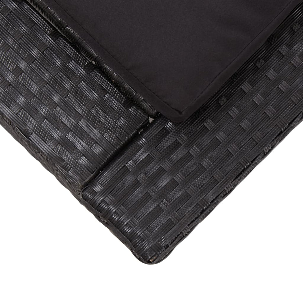Ligbed met kussen poly rattan zwart MeubelReus