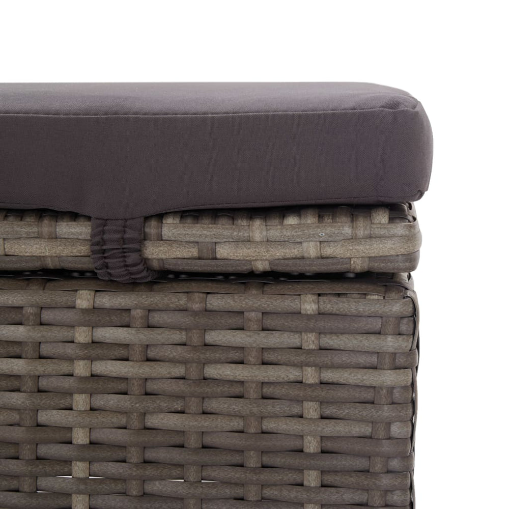 Ligbed met luifel en kussen poly rattan grijs MeubelReus