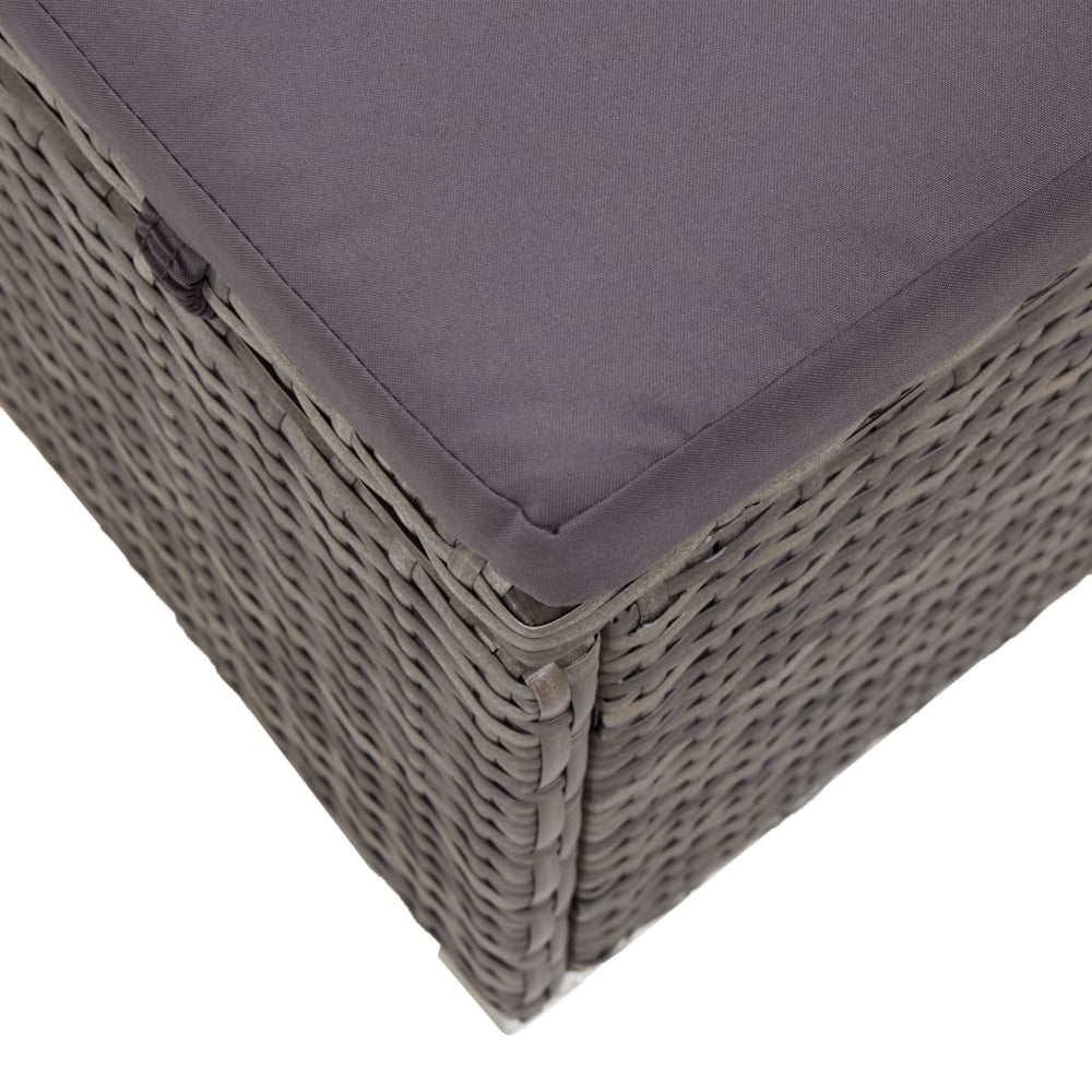Ligbed met luifel en kussen poly rattan grijs MeubelReus