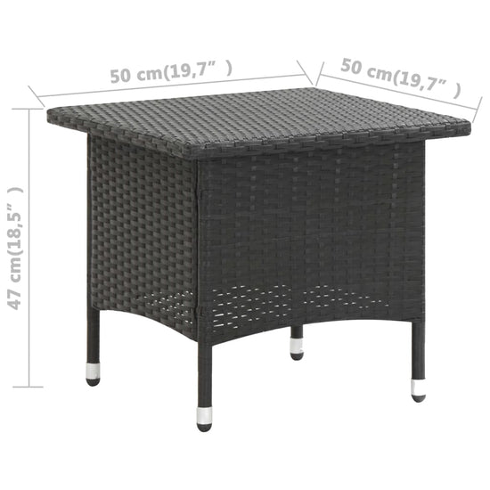 Theetafel 50x50x47 cm poly rattan zwart MeubelReus