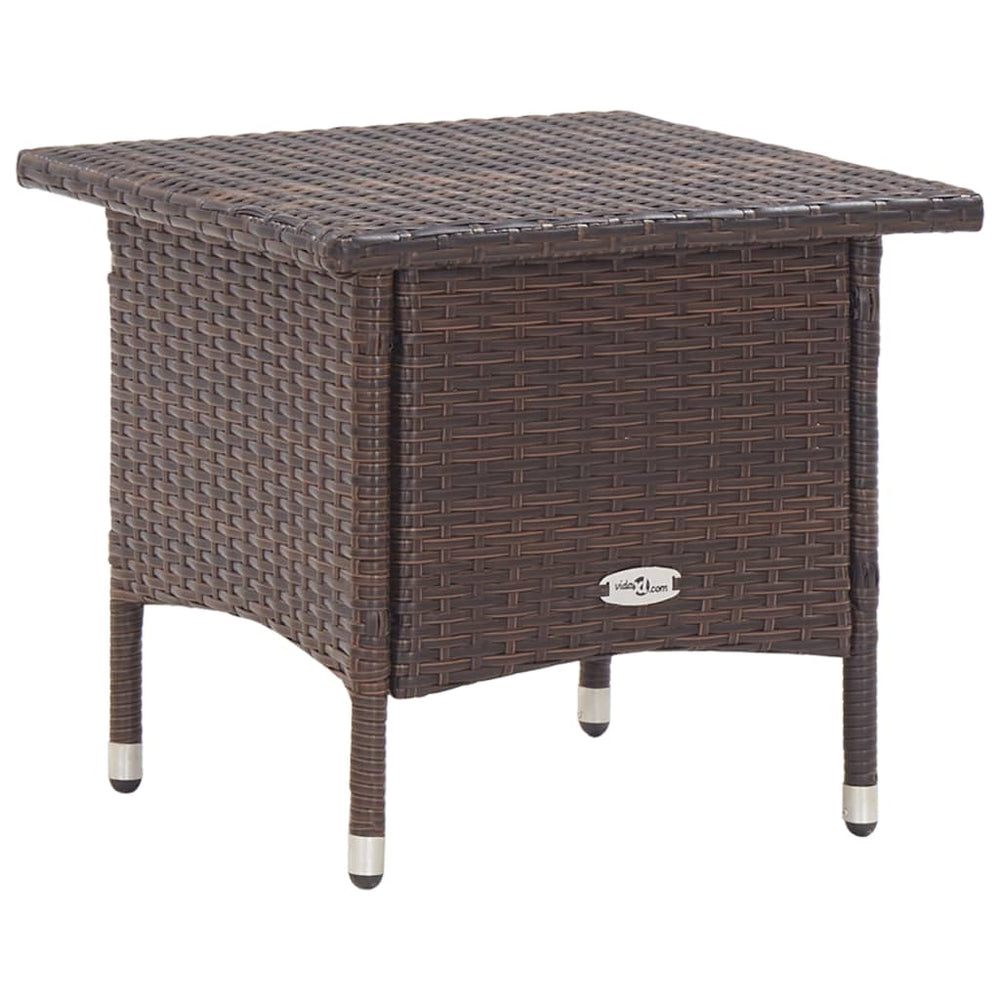 Theetafel 50x50x47 cm poly rattan bruin MeubelReus