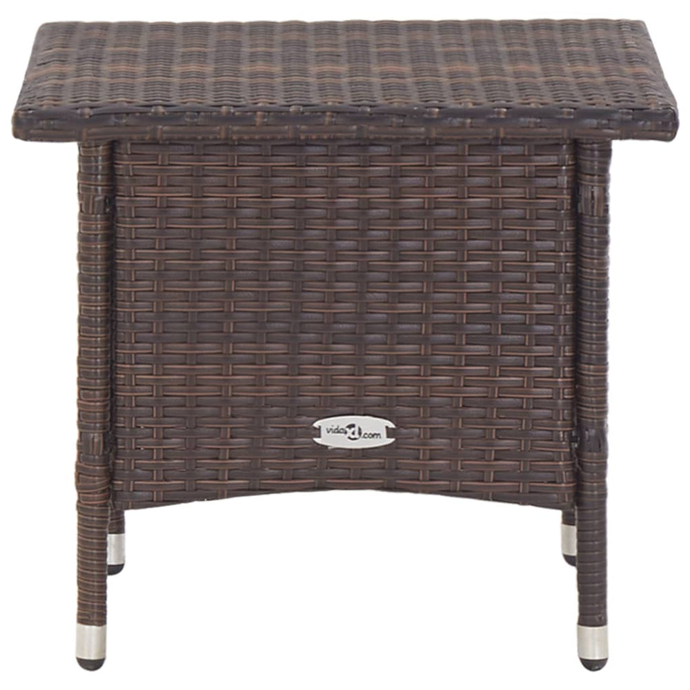 Theetafel 50x50x47 cm poly rattan bruin MeubelReus