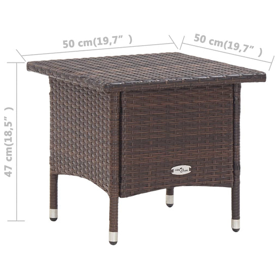 Theetafel 50x50x47 cm poly rattan bruin MeubelReus