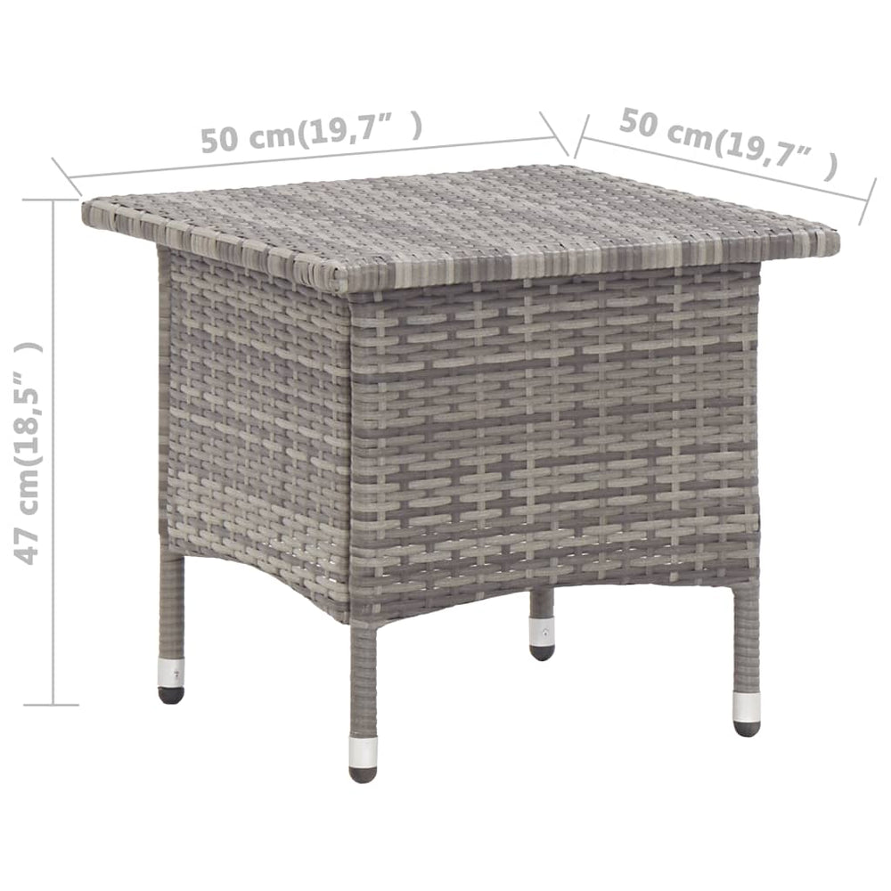 Theetafel 50x50x47 cm poly rattan grijs MeubelReus