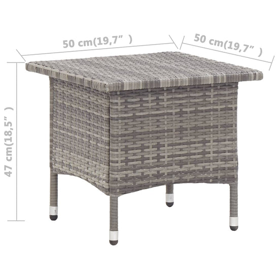 Theetafel 50x50x47 cm poly rattan grijs MeubelReus