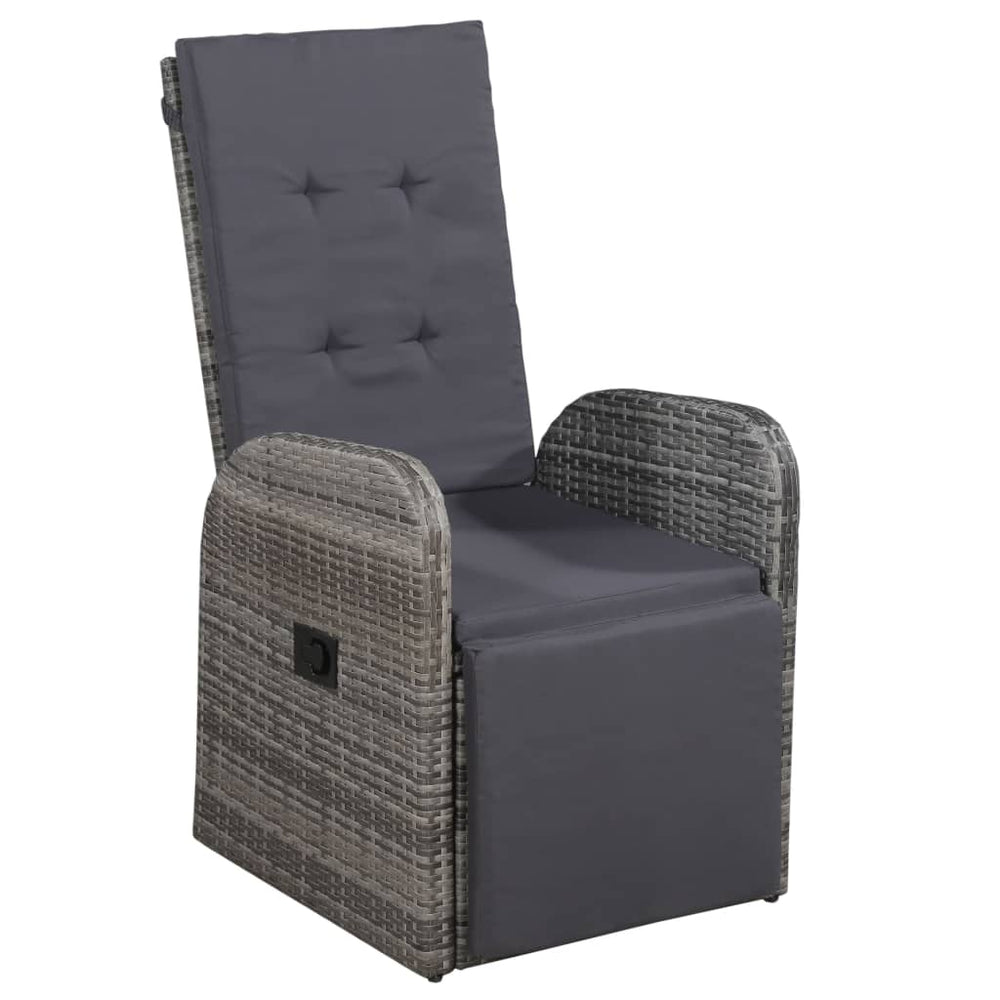 3-delige Bistroset met kussens poly rattan grijs MeubelReus
