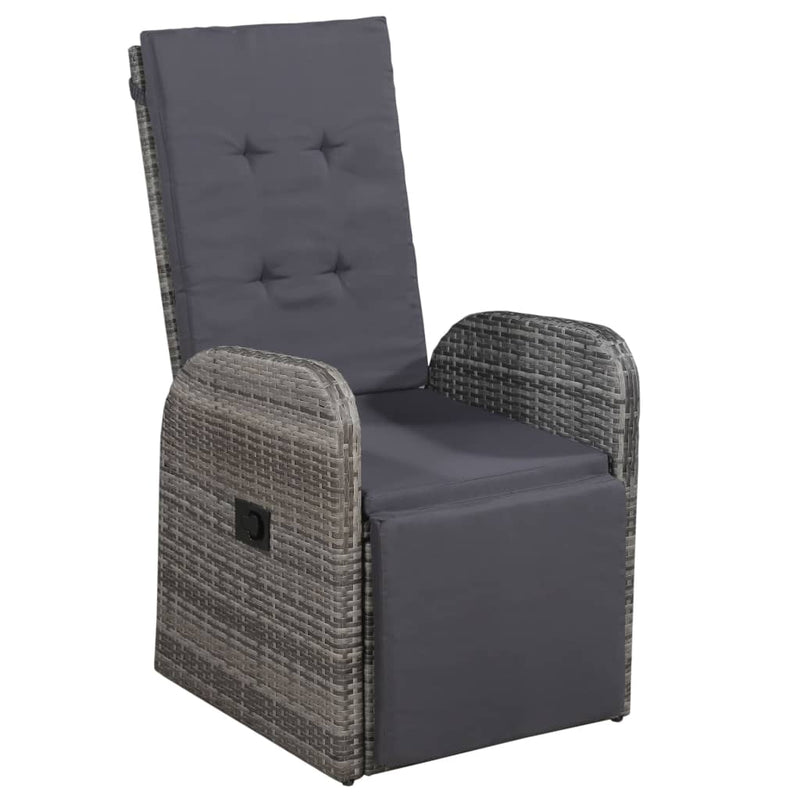 3-delige Bistroset met kussens poly rattan grijs MeubelReus