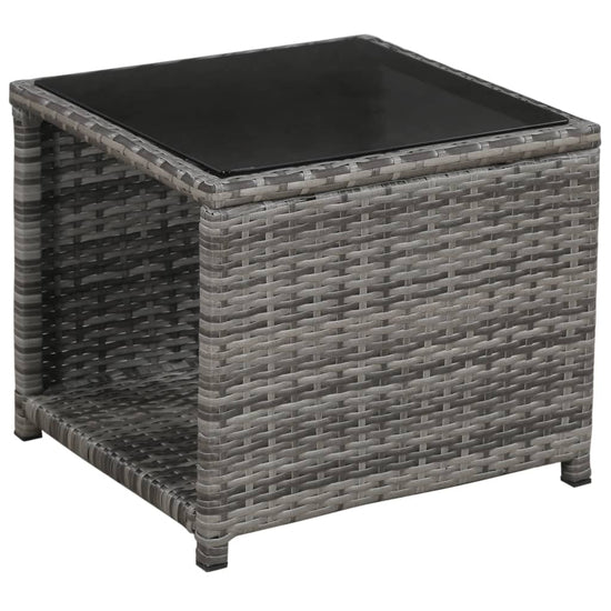 3-delige Bistroset met kussens poly rattan grijs MeubelReus