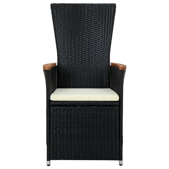 9-delige Tuinset met kussens poly rattan zwart MeubelReus