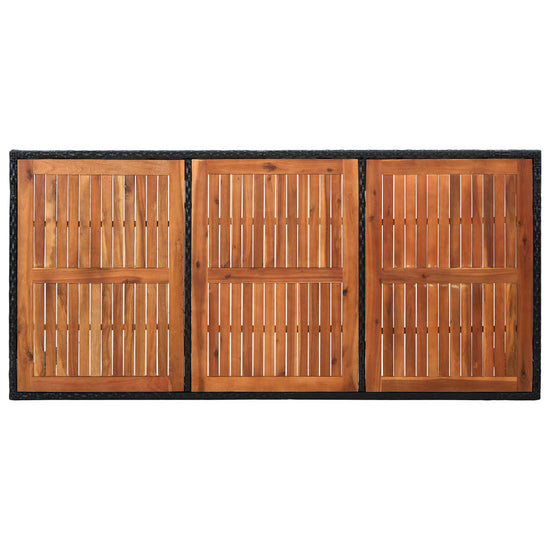 9-delige Tuinset met kussens poly rattan zwart MeubelReus