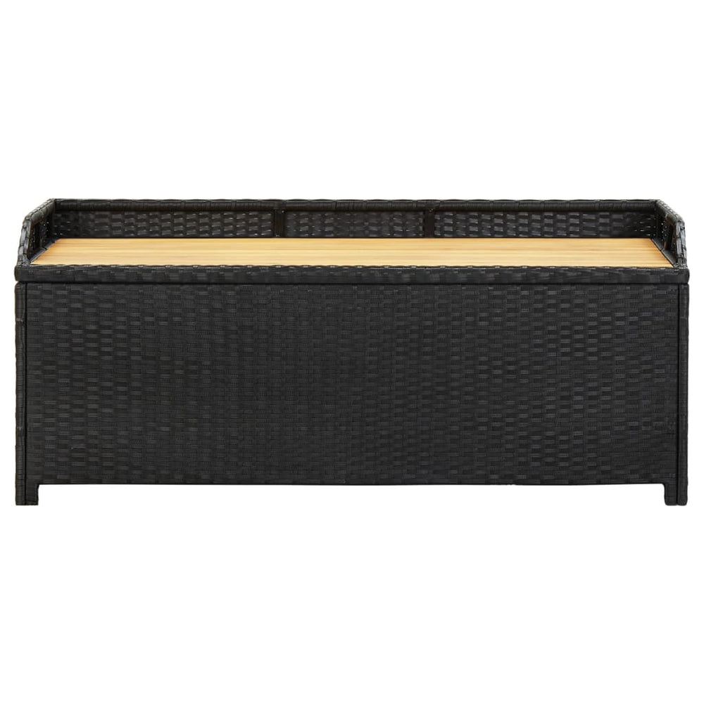 Tuinopbergbank 120 cm poly rattan zwart MeubelReus