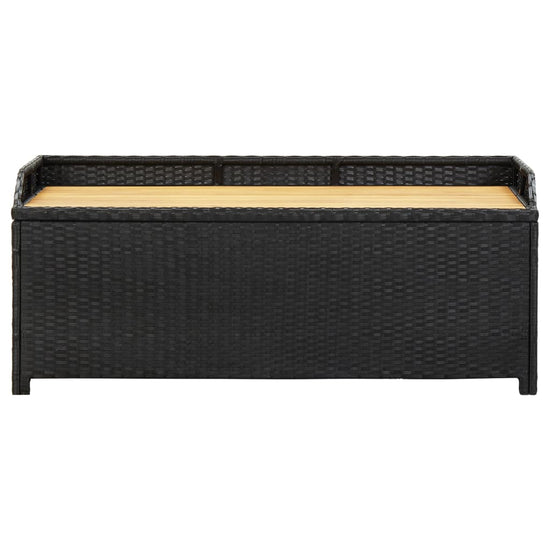 Tuinopbergbank 120 cm poly rattan zwart MeubelReus
