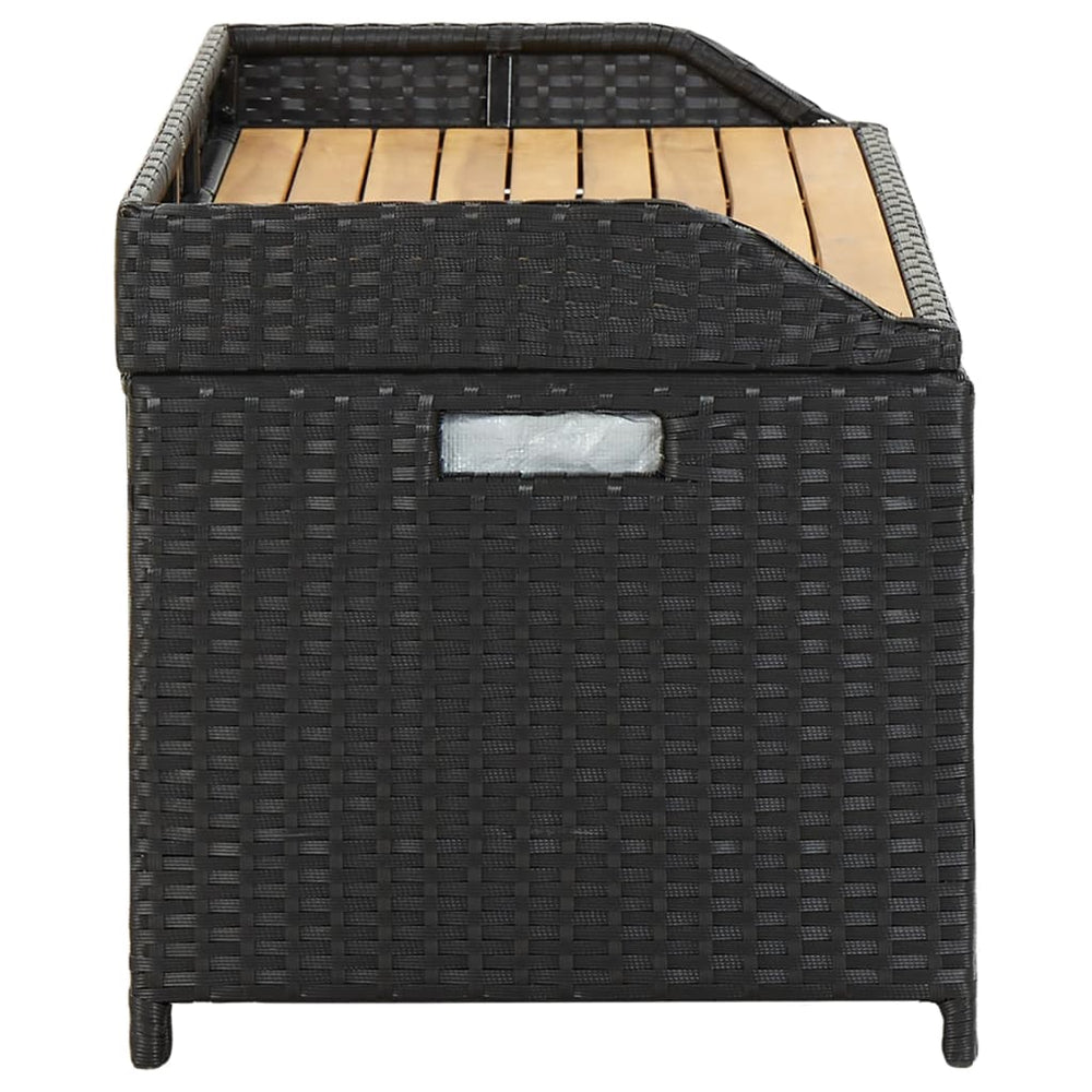 Tuinopbergbank 120 cm poly rattan zwart MeubelReus