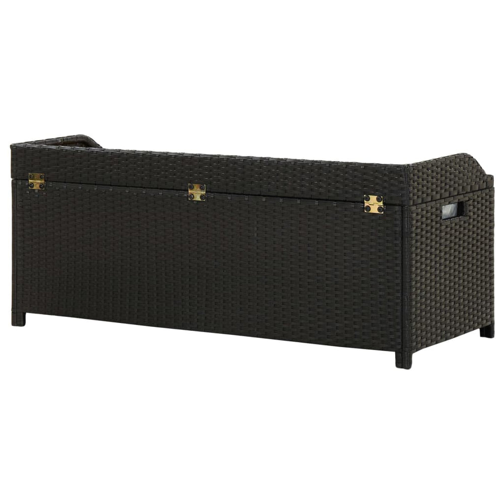 Tuinopbergbank 120 cm poly rattan zwart MeubelReus