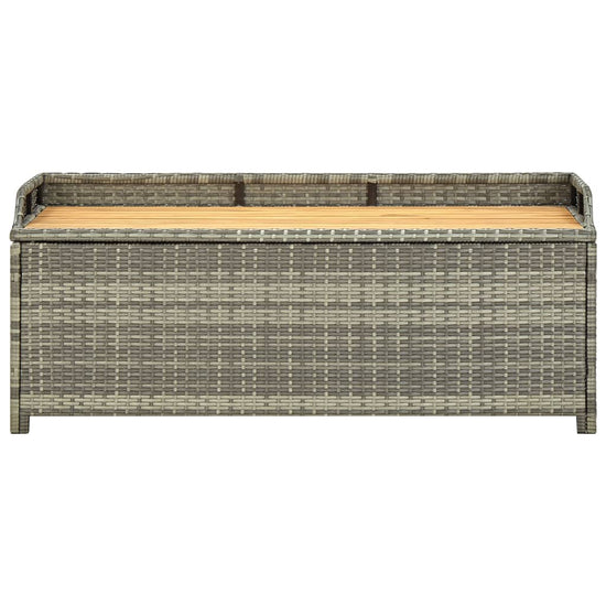 Tuinopbergbank 120 cm poly rattan grijs MeubelReus