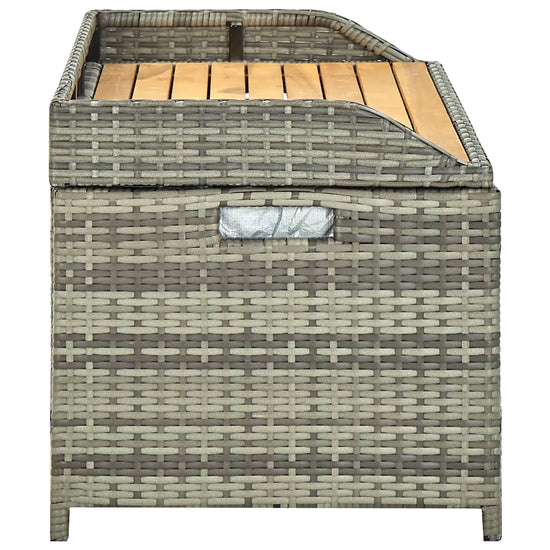 Tuinopbergbank 120 cm poly rattan grijs MeubelReus
